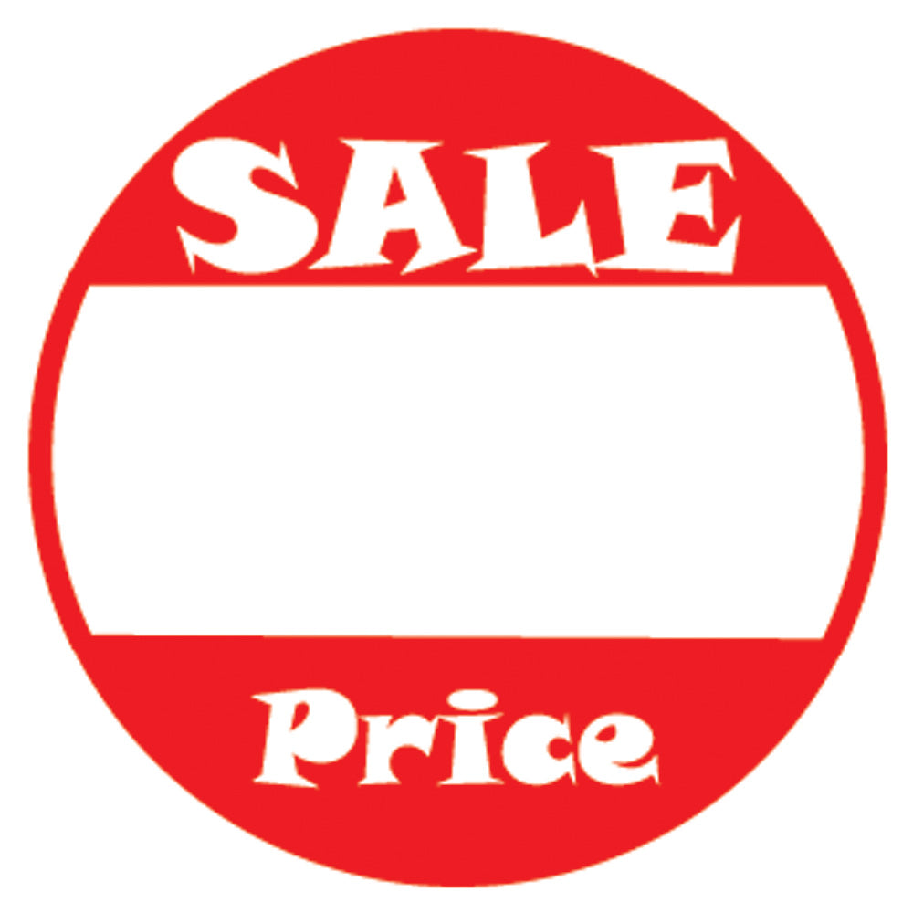 Round Self Adhesive Pre-Printed Labels — Sale / Price — White