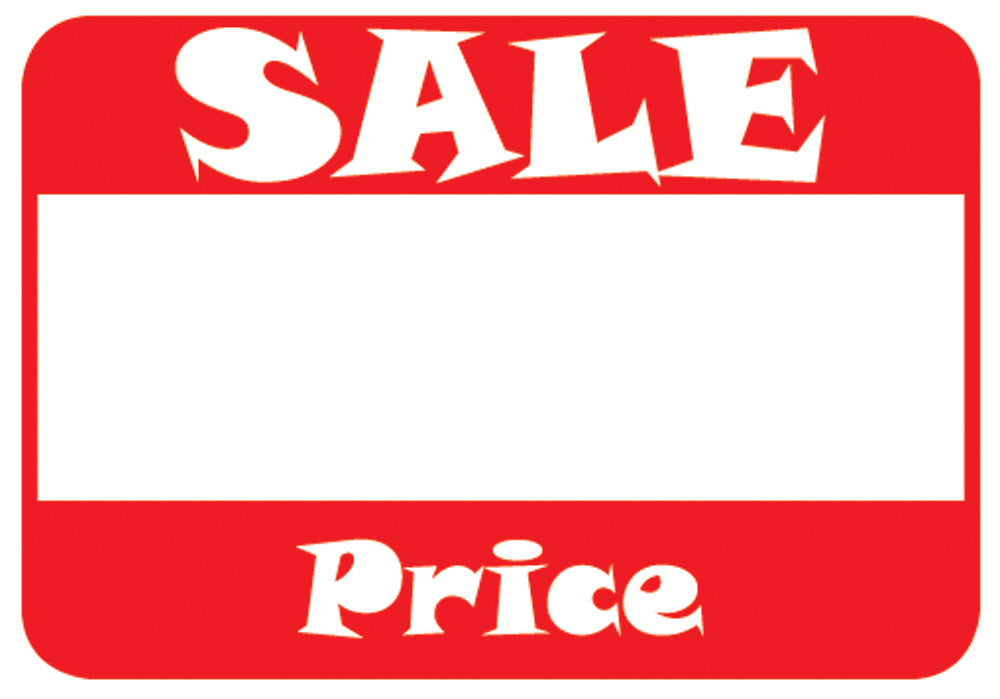 Rectangular Self Adhesive Pre-Printed Labels — Sale / Price — 1 5/8″ x 1 1/8″ (41 x 28mm) — White