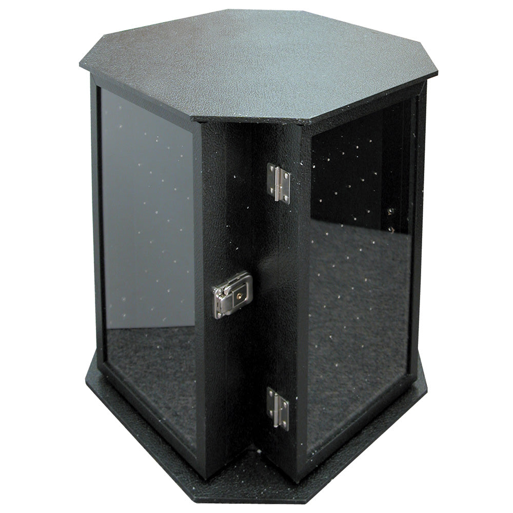Rotating Stands w/ Body Jewelry Pads — 4-Sided — 4 hooked pads, 208 hooks — 14 5/8 x 14 5/8 x 16 1/4" H (37 x 37 x 41cm) — Black
