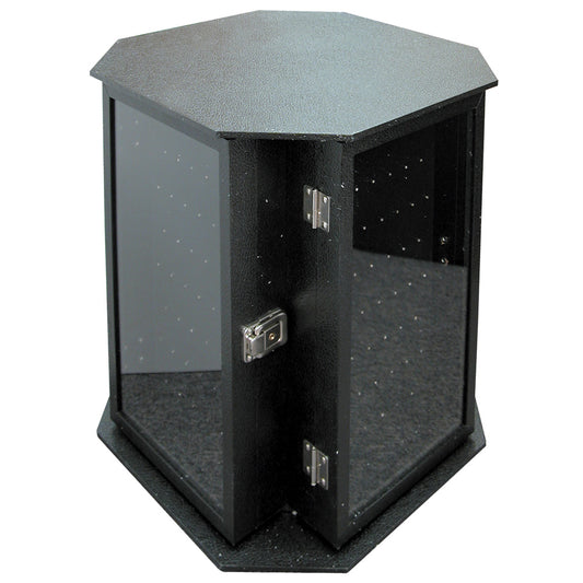 Rotating Stands w/ Body Jewelry Pads — 4-Sided — 4 hooked pads, 208 hooks — 14 5/8 x 14 5/8 x 16 1/4" H — Black