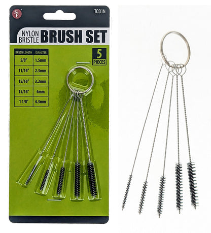 5-piece 4" Mini Cleaning Brush set with Nylon Bristles