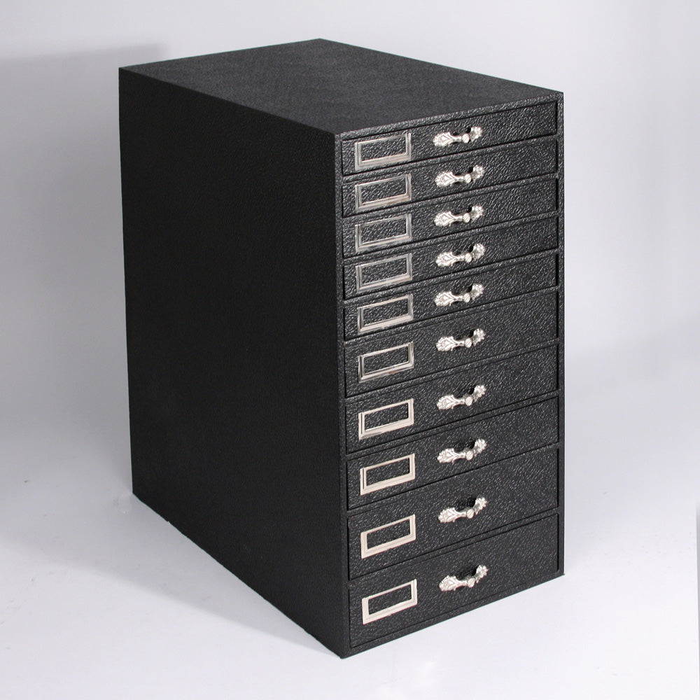 10-Tray Organizer — Varied Size Trays — Black