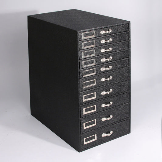 10-Tray Organizer — Varied Size Trays — Black