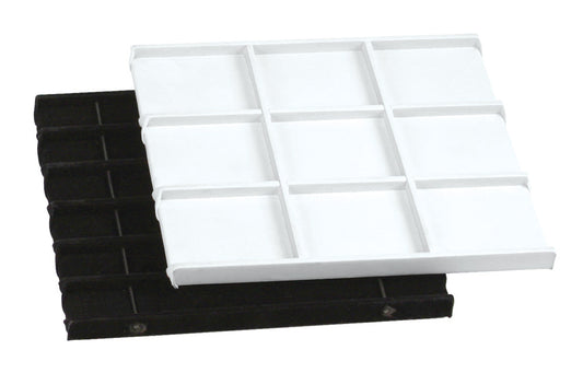 Wooden Half-Size Tray Liners — 5-Section — Black Velvet