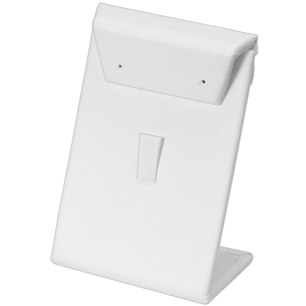 Mini Display Stand — Drop — 2 3/8 x 1 1/2 x 3 3/8" H — White Faux Leather