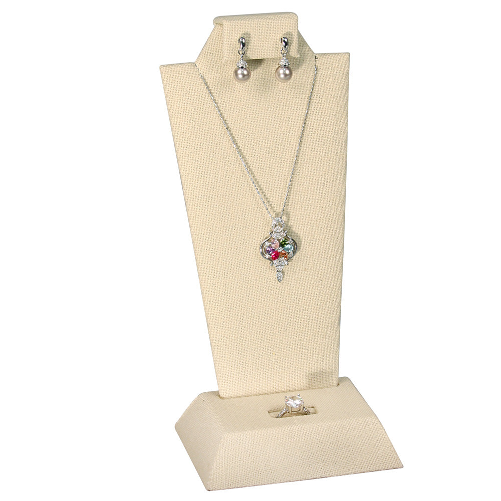 Combination Stand — Stepped Base — 4 1/8 x 3 x 9 1/8" H — Beige Linen