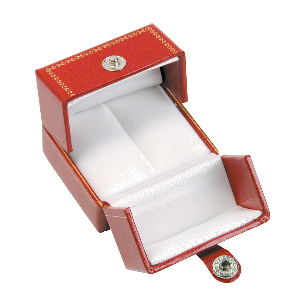 Small Ring Box - Snap-Tab - Red / White Interior