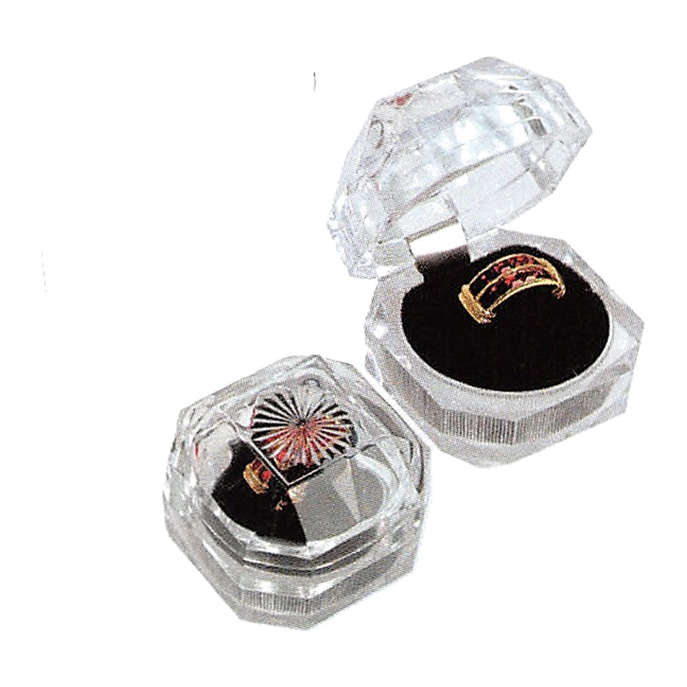 Ring (Diamond Cut) Box - Crystal Clear