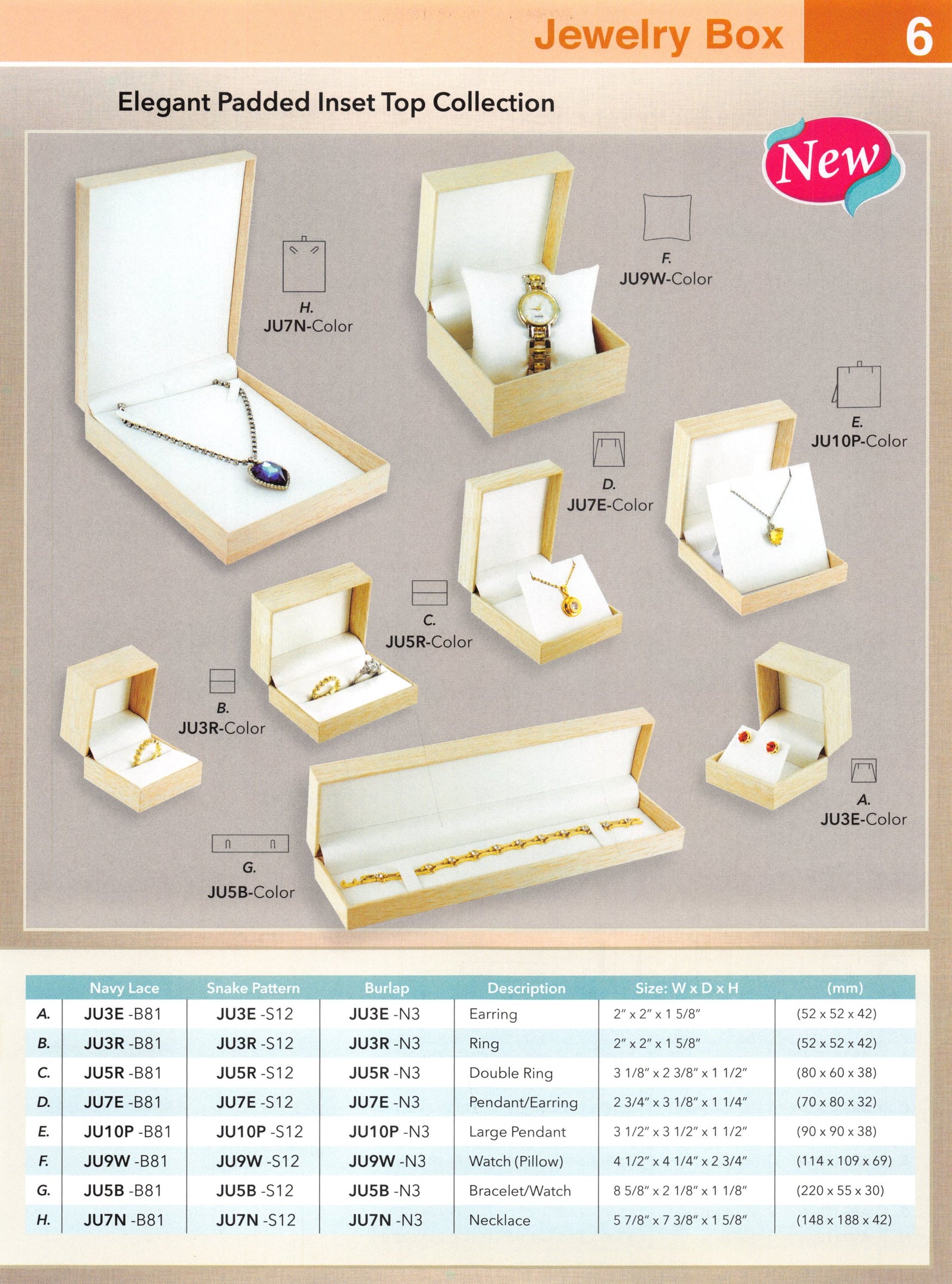 Catalog page — Padded Inset Top