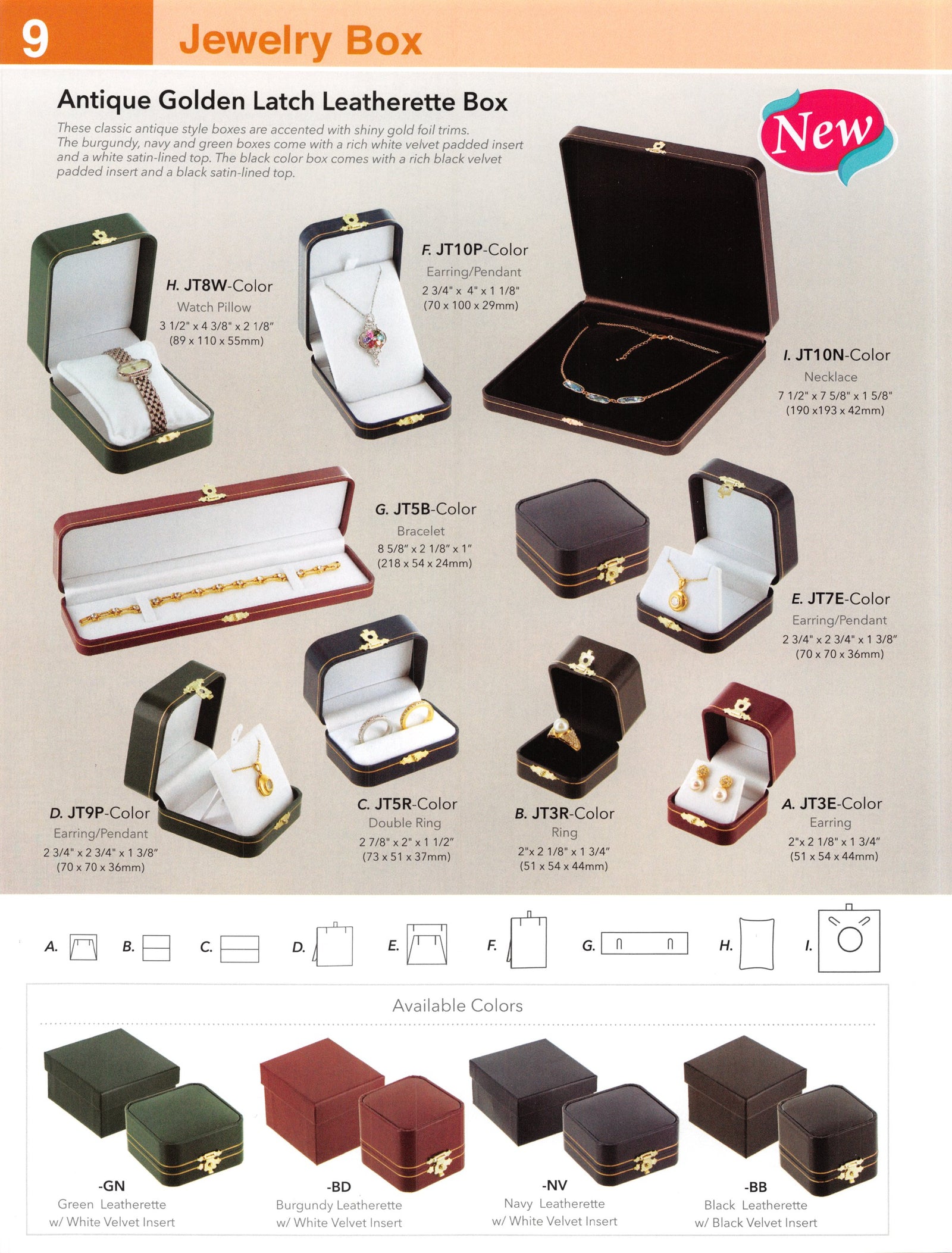 Catalog page — Antique Golden Latch Leatherette