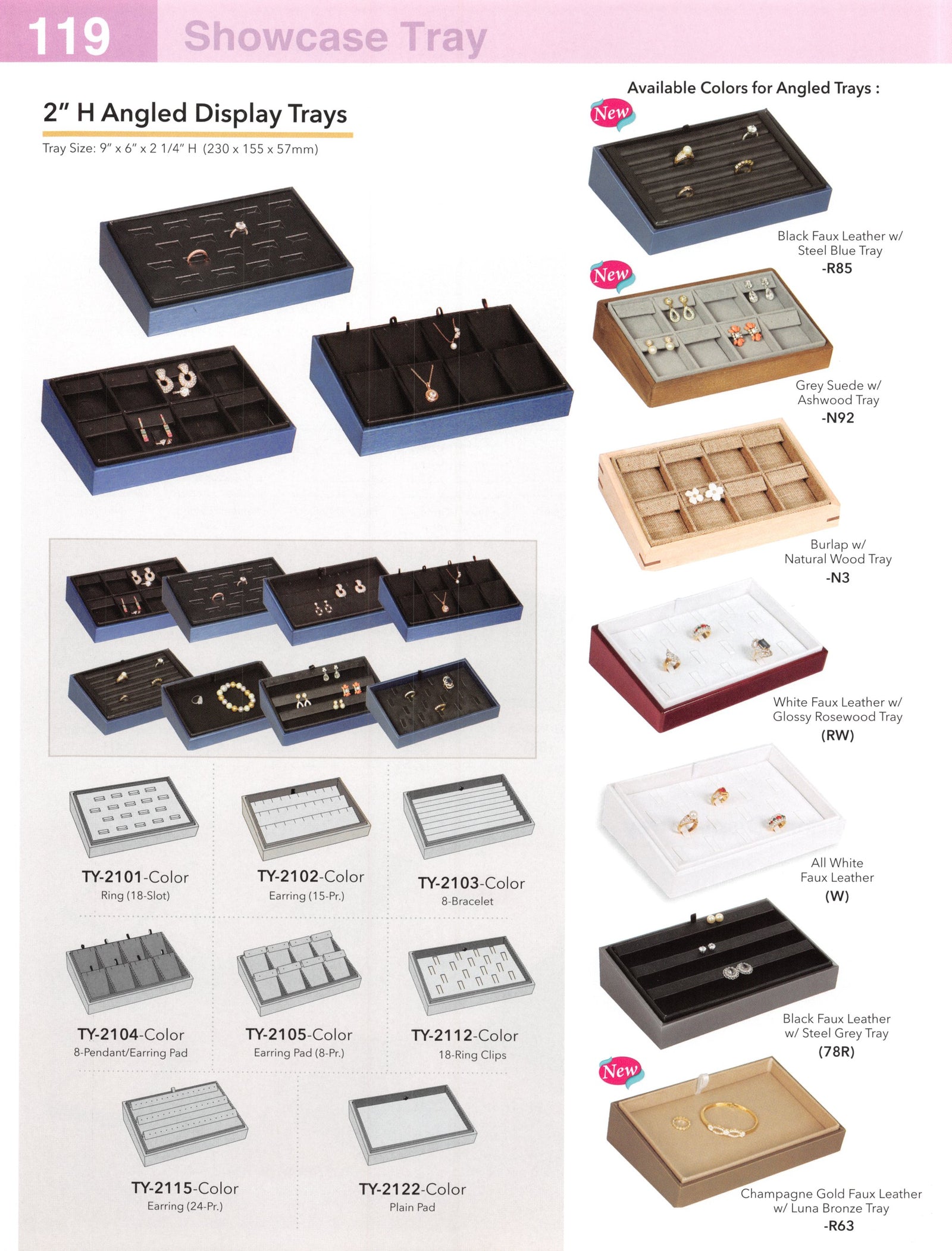 Catalog page — 2″ H Angled Display Trays