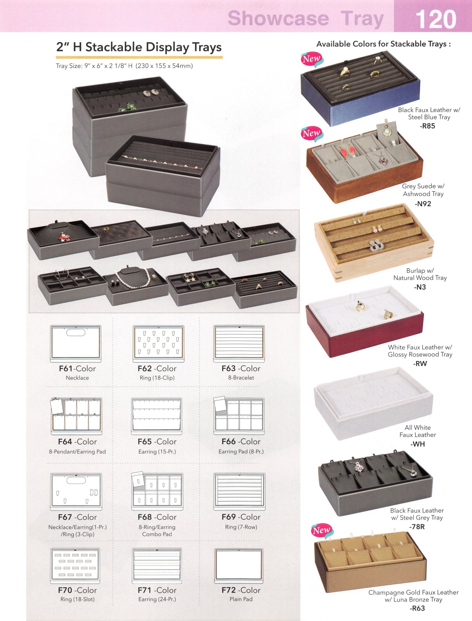 Catalog page — 2″ H Stackable Display Trays