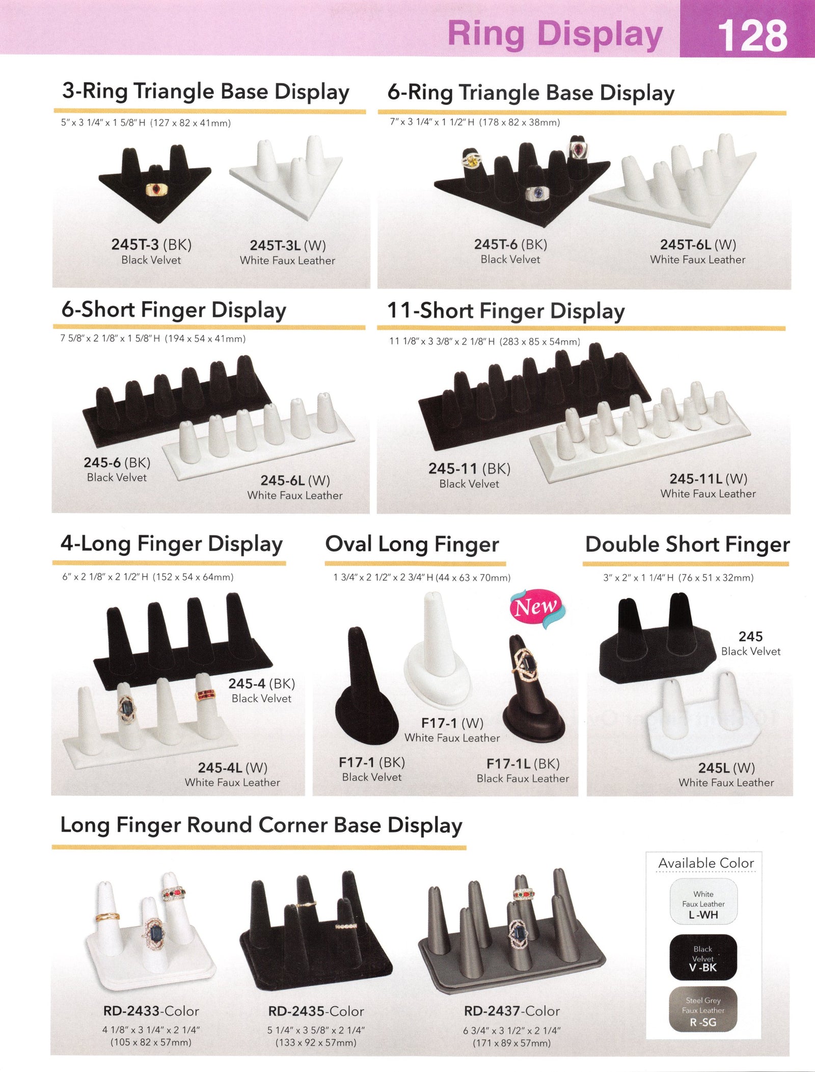 Catalog page — Double Short Finger Ring Display