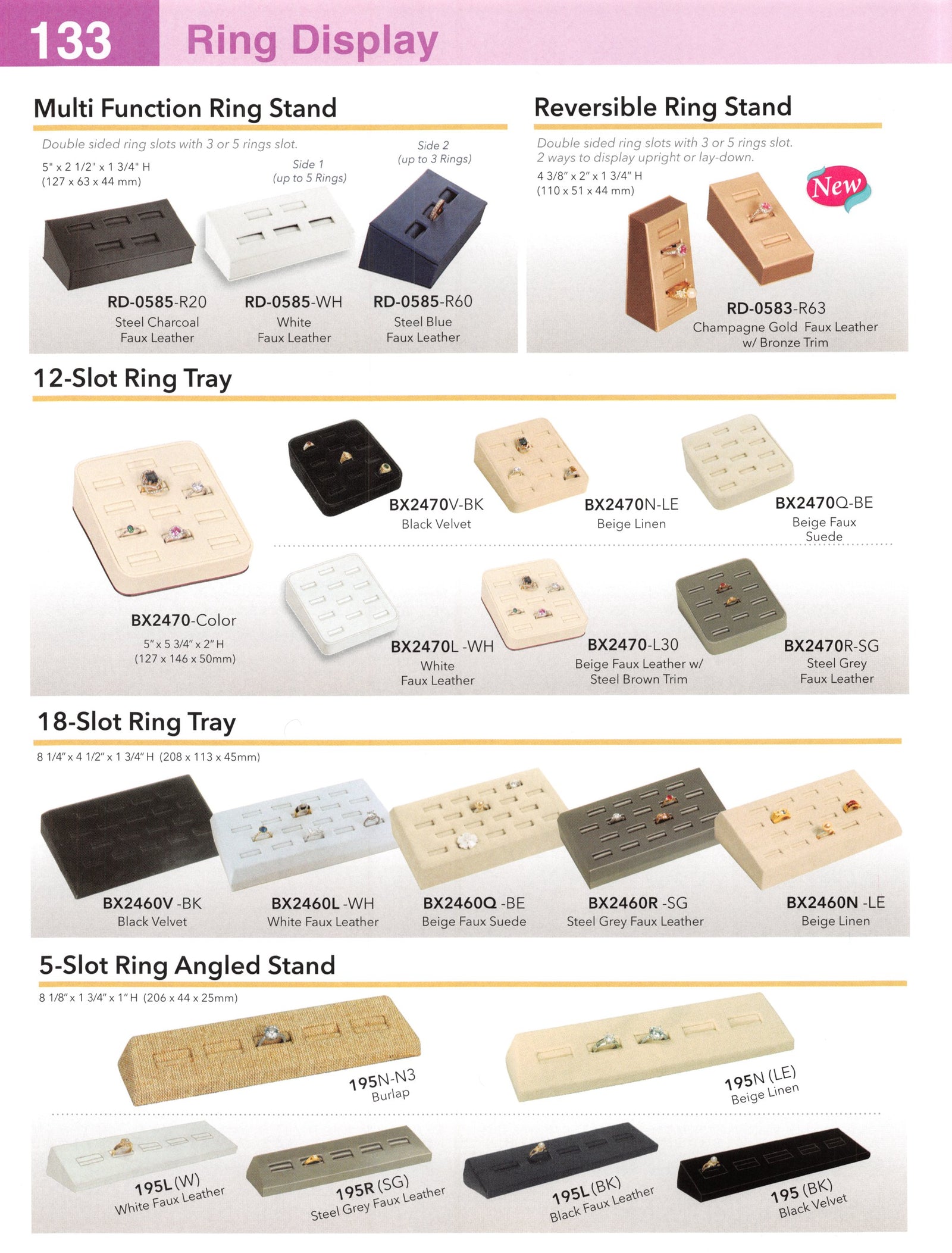 Catalog page — 5-Slot Ring Angled Stand