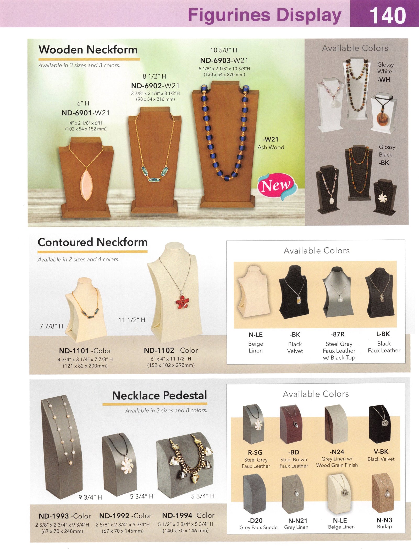 Catalog page — Necklace Pedestal