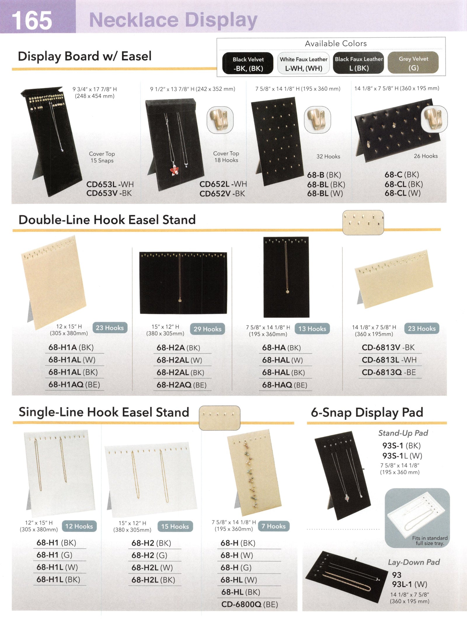 Catalog page — Double-Line Hook Easel Stand