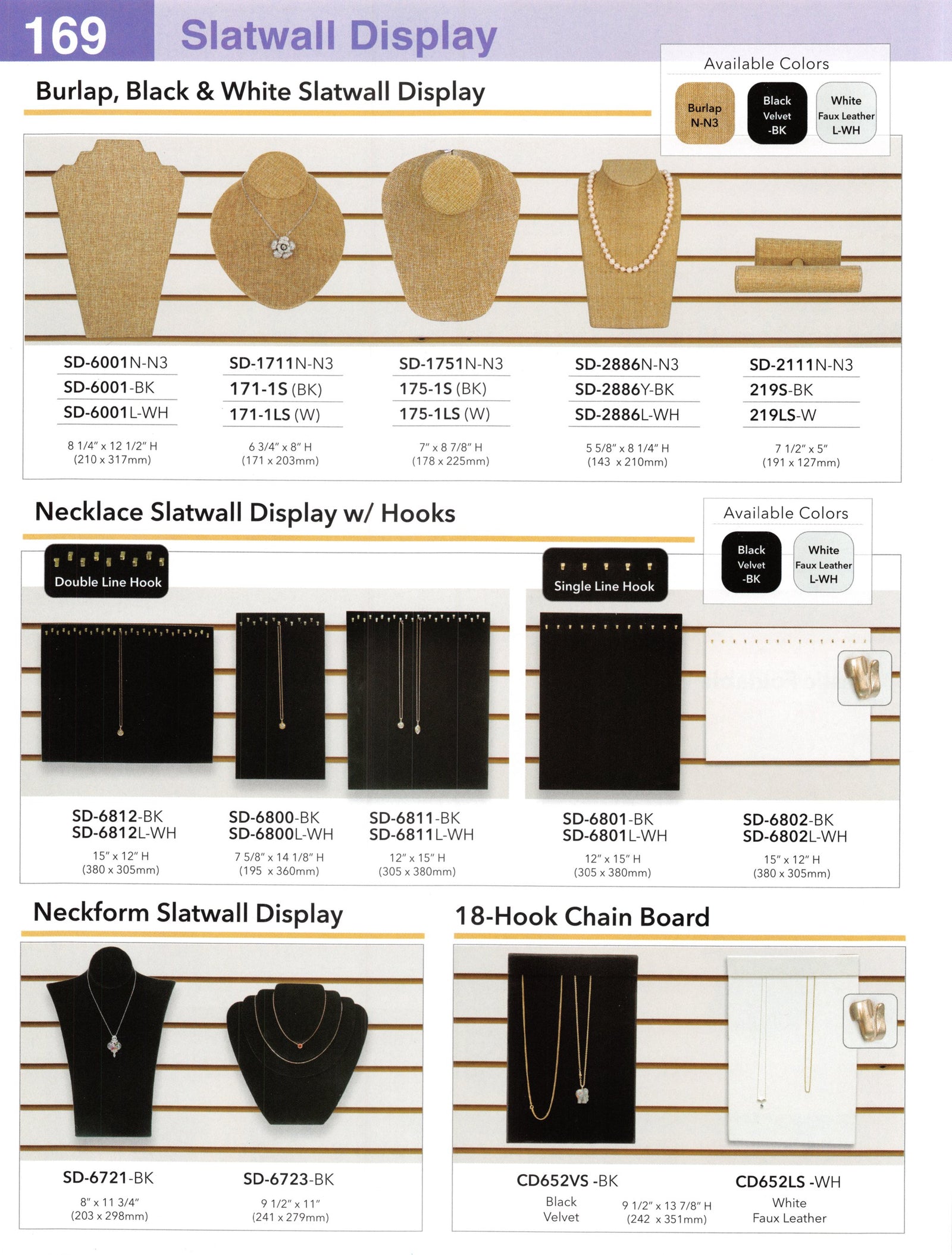 Catalog page — Necklace Slatwall Display w/ Hooks