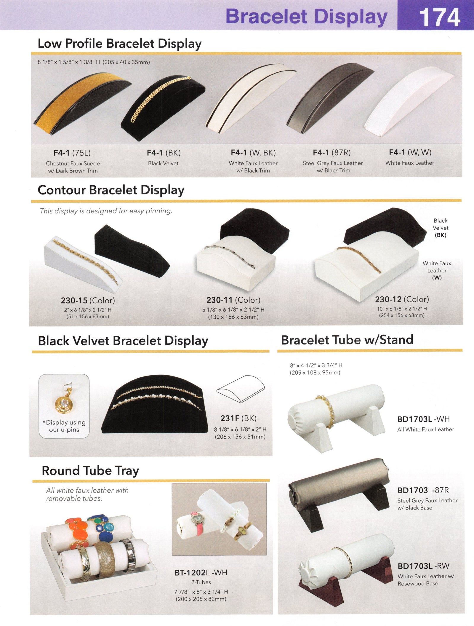 Catalog page — Black Velvet Bracelet Display