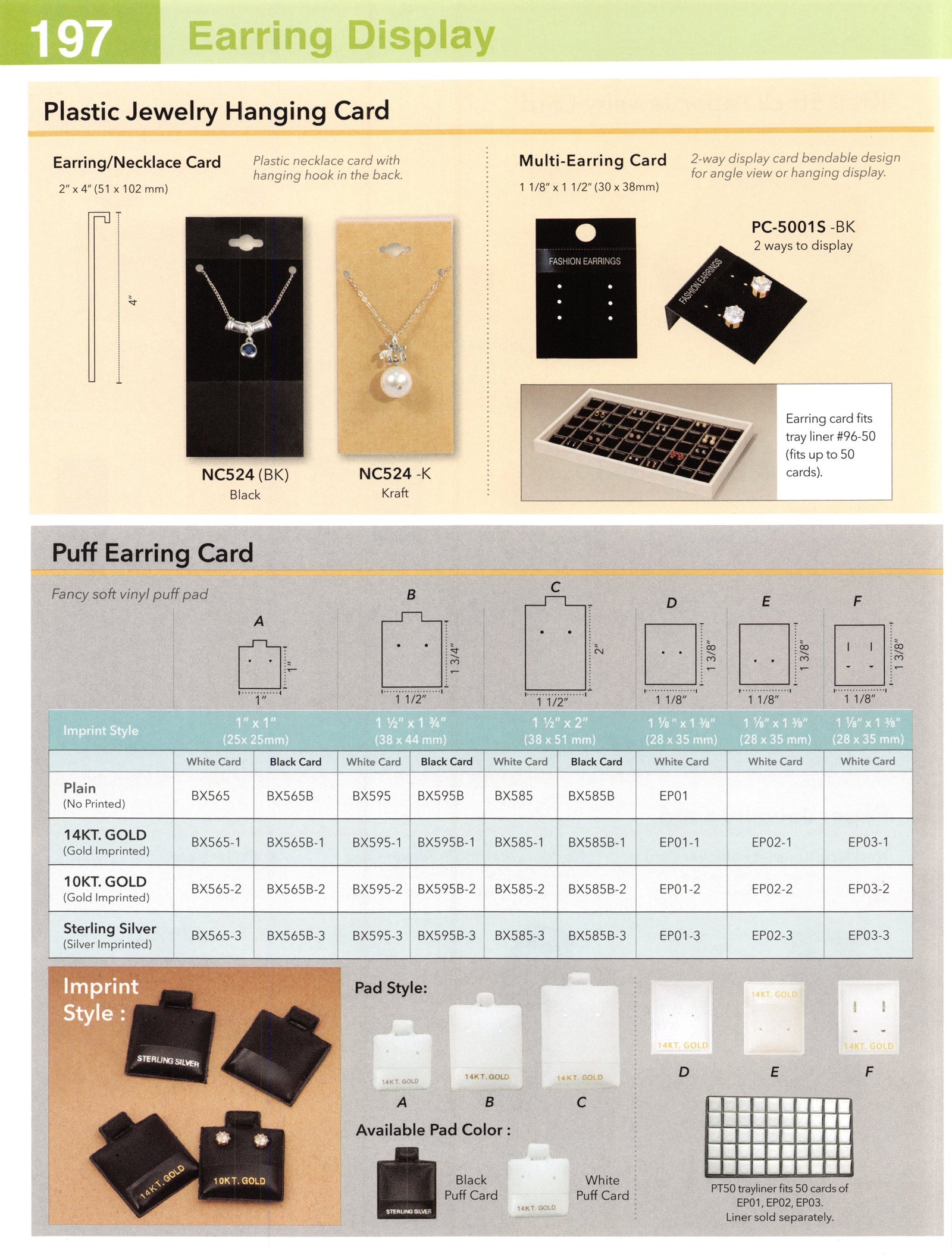 Catalog page — Puff Earring Card
