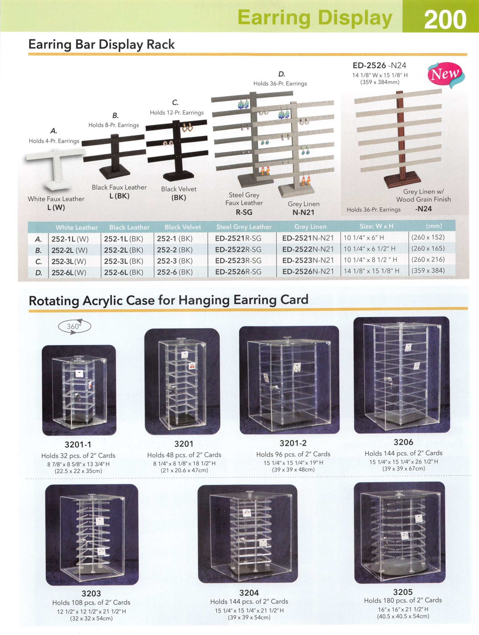 Catalog page — Earring Bar Display Rack