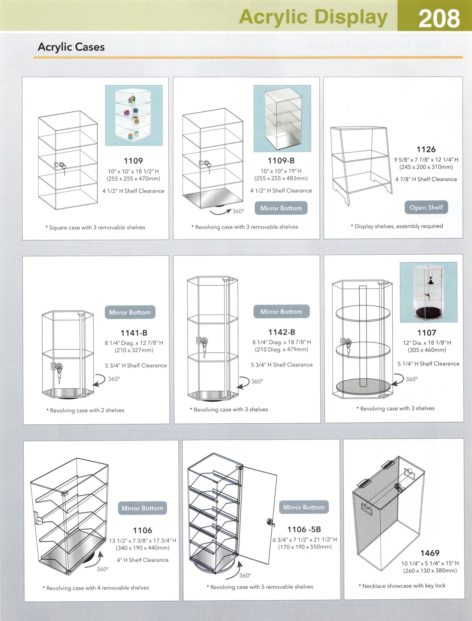 Catalog page — Acrylic Cases