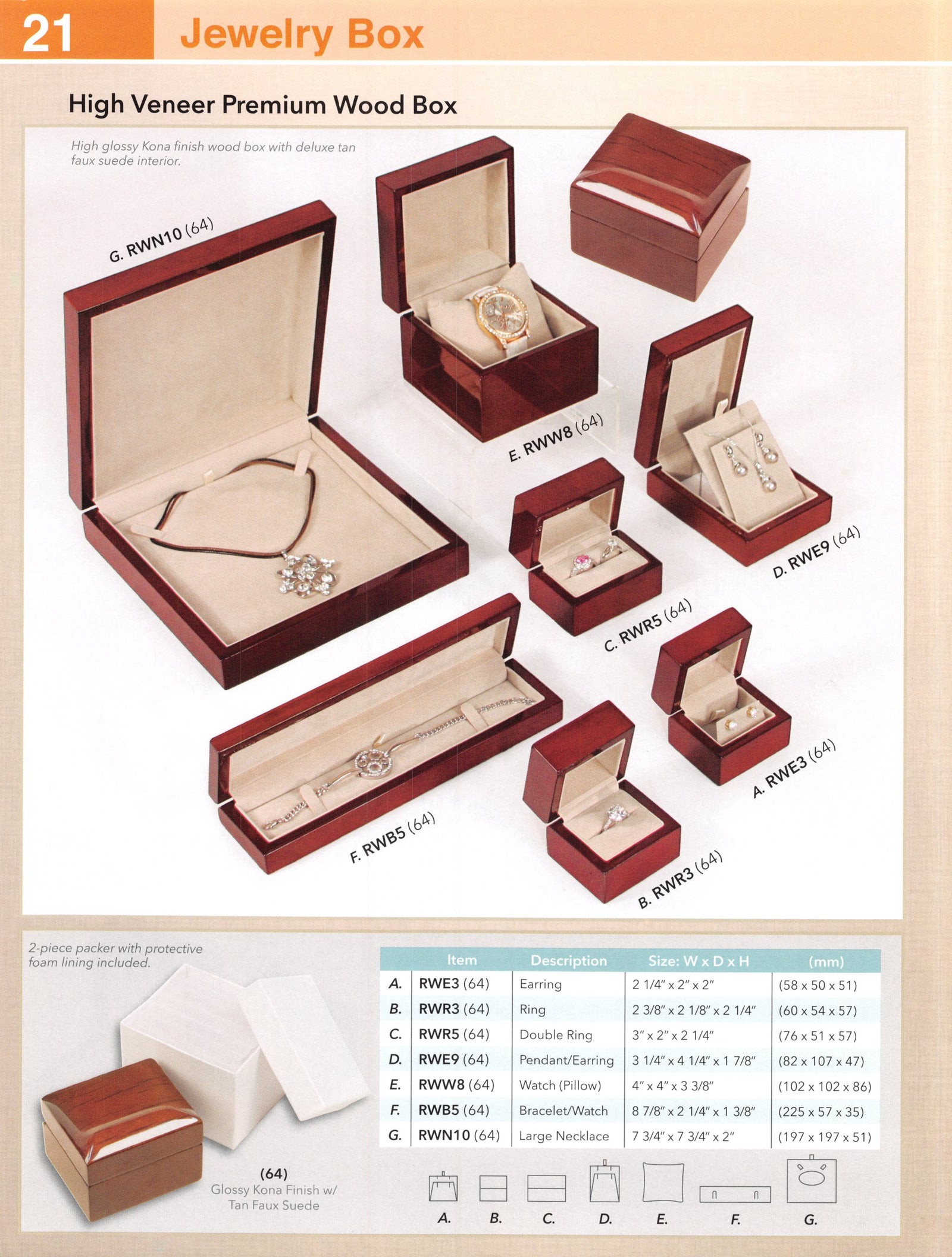 Catalog page — High-Veneer Kona Wood