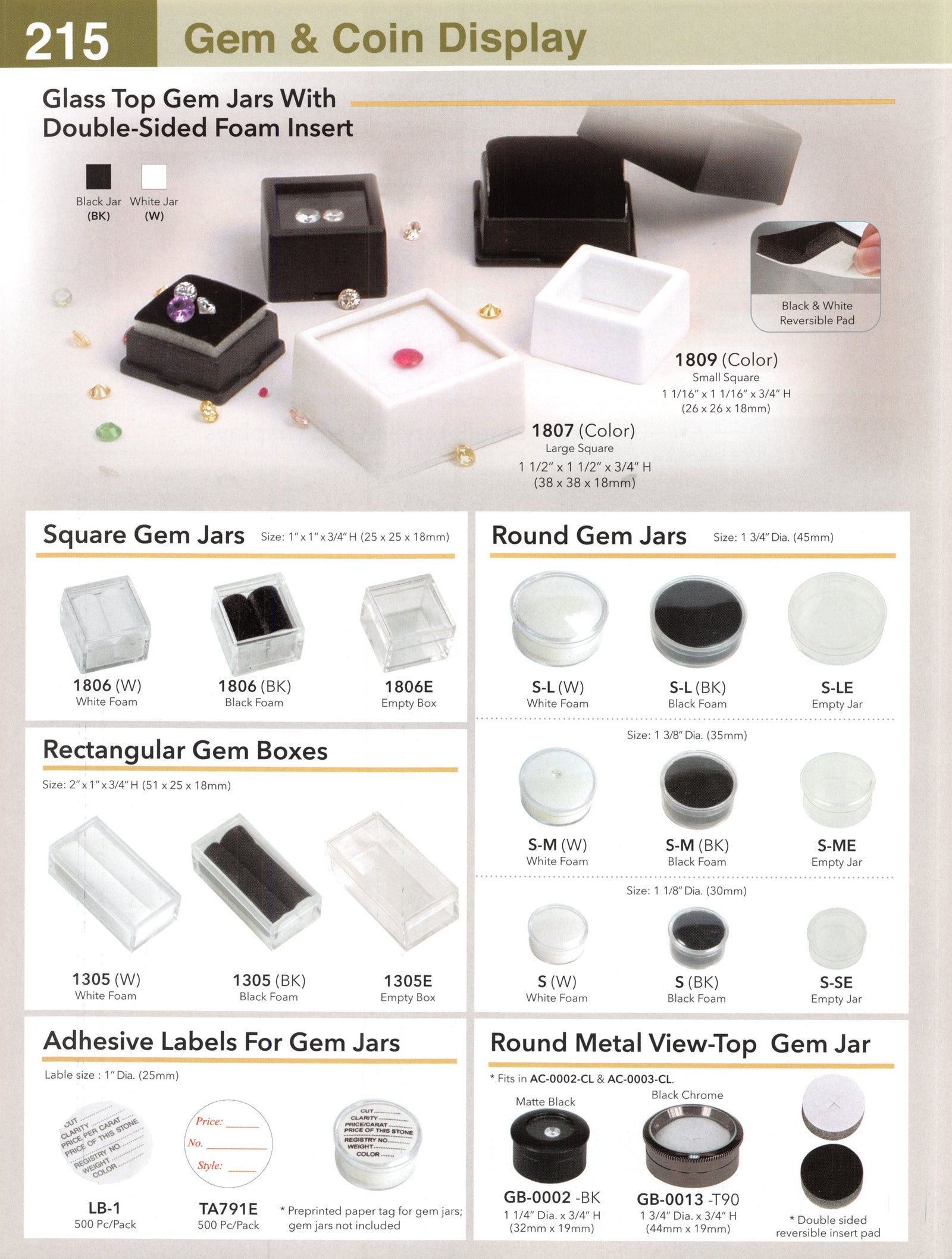 Catalog page — Round Gem Jars