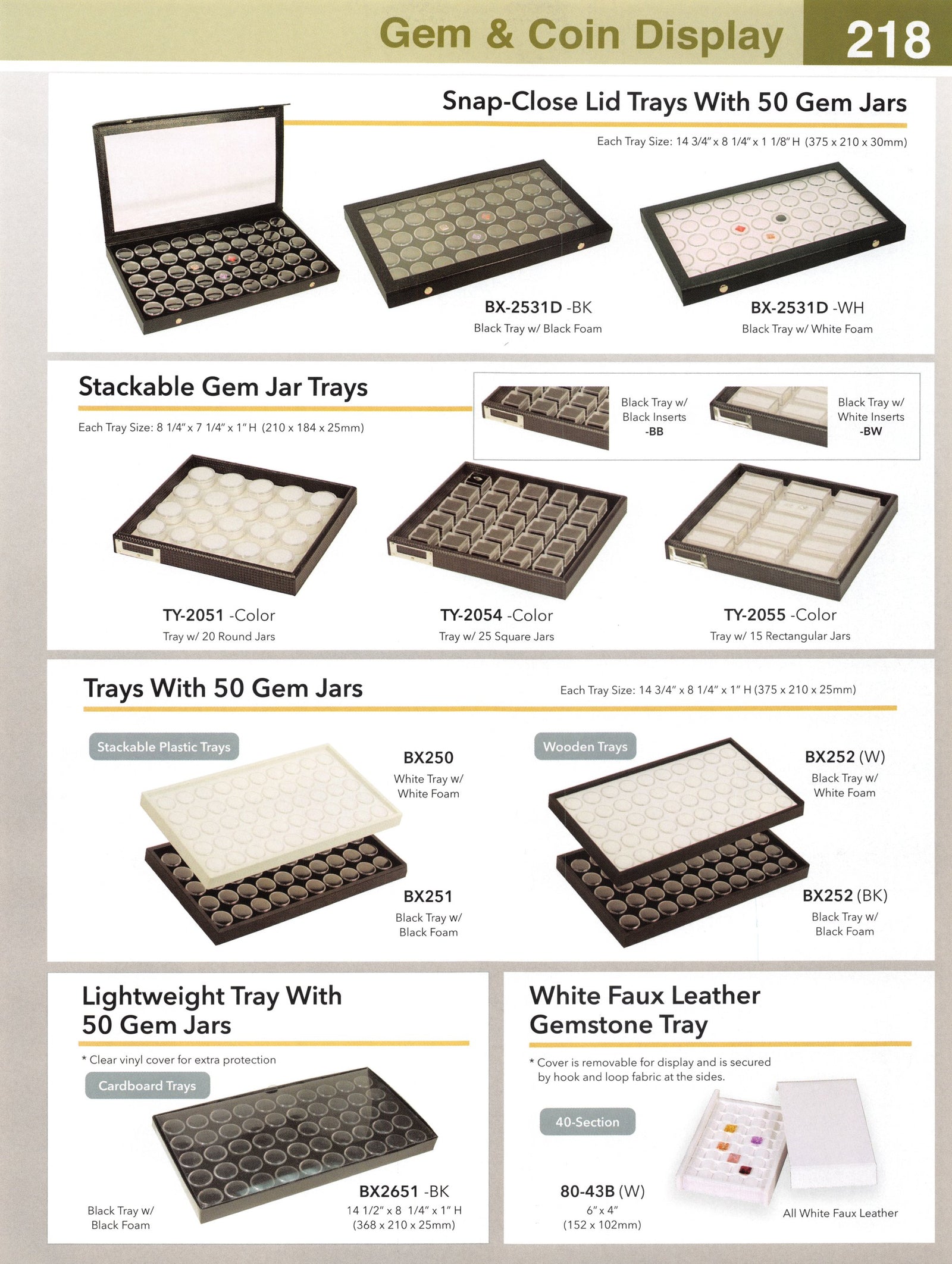 Catalog page — Wooden Trays with 50 Gem Jars