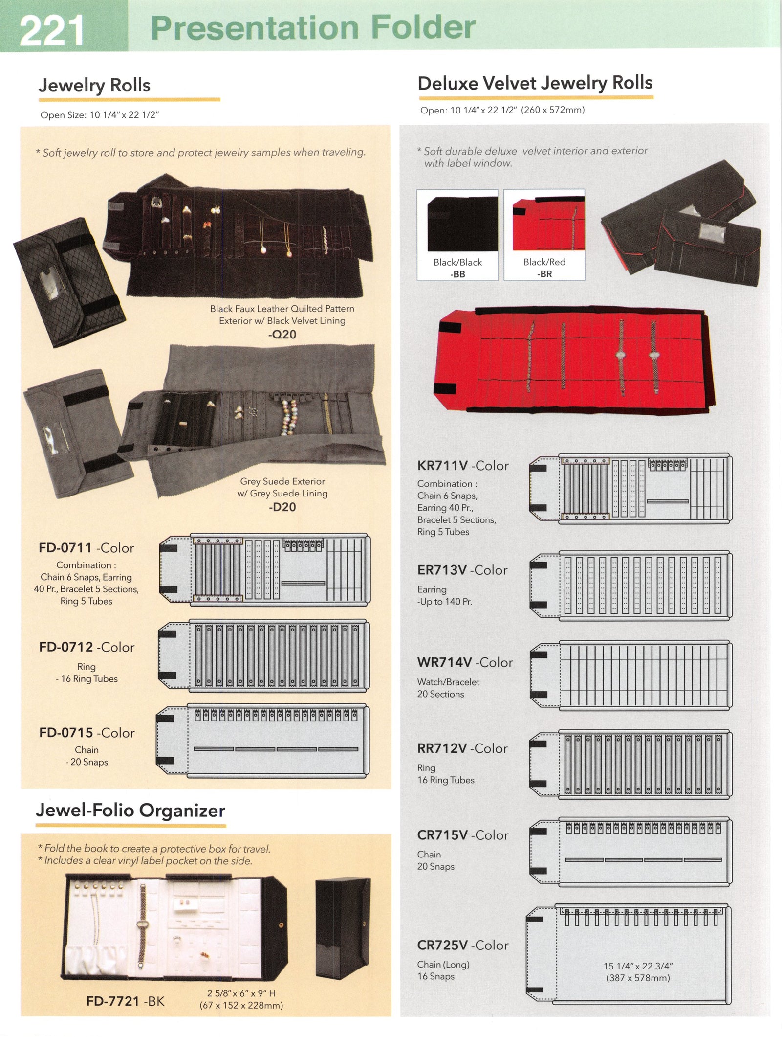 Catalog page — Deluxe Velvet Jewelry Rolls