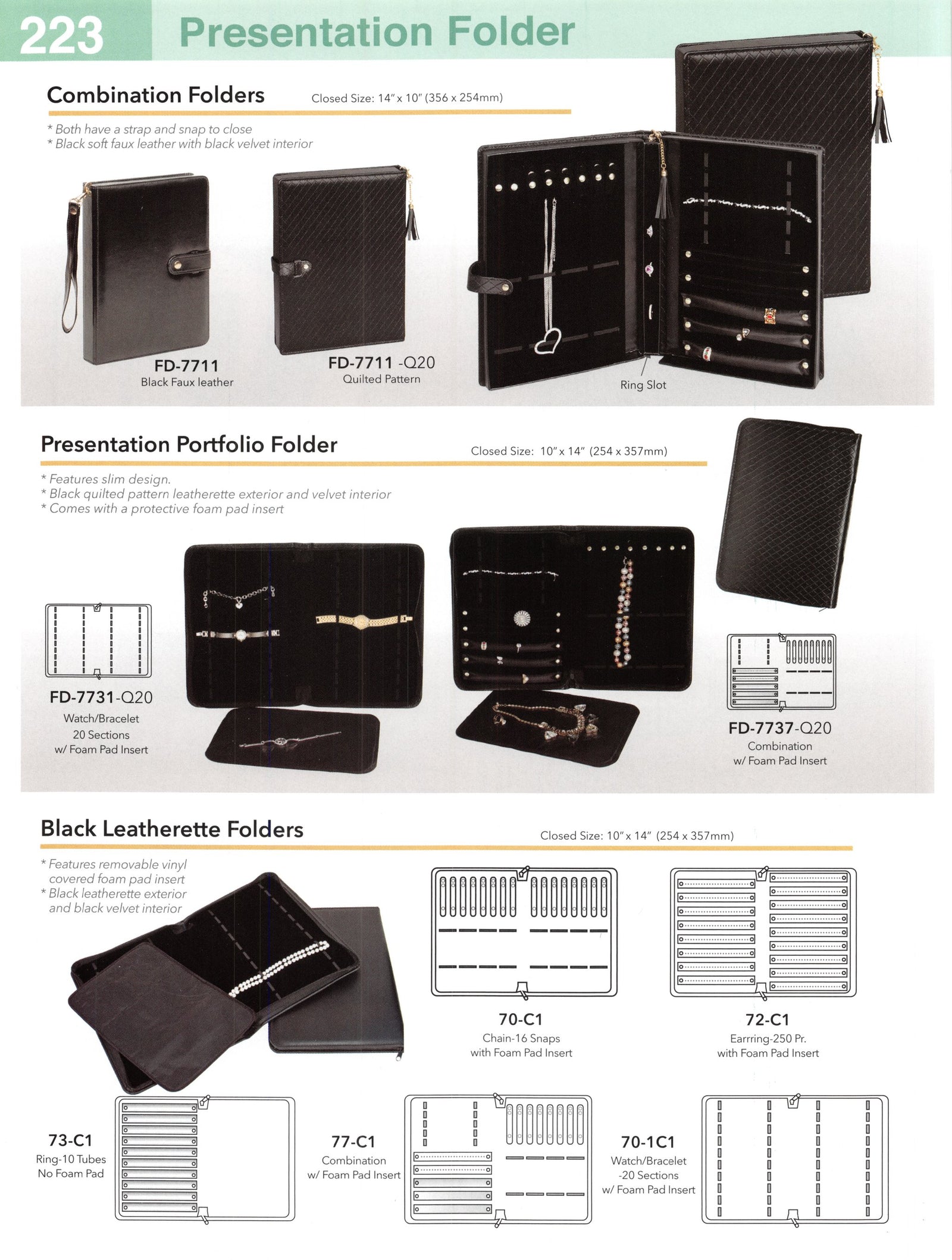 Catalog page — Black Leatherette Folders