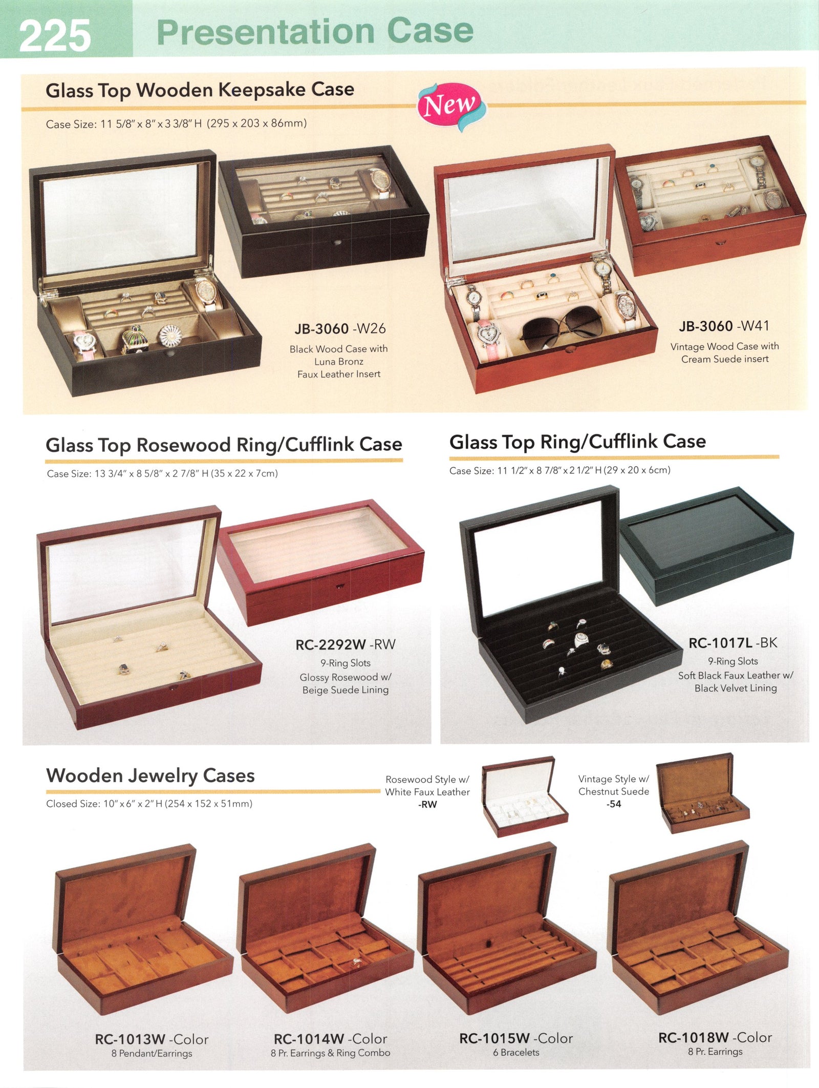 Catalog page — Wooden Jewelry Cases