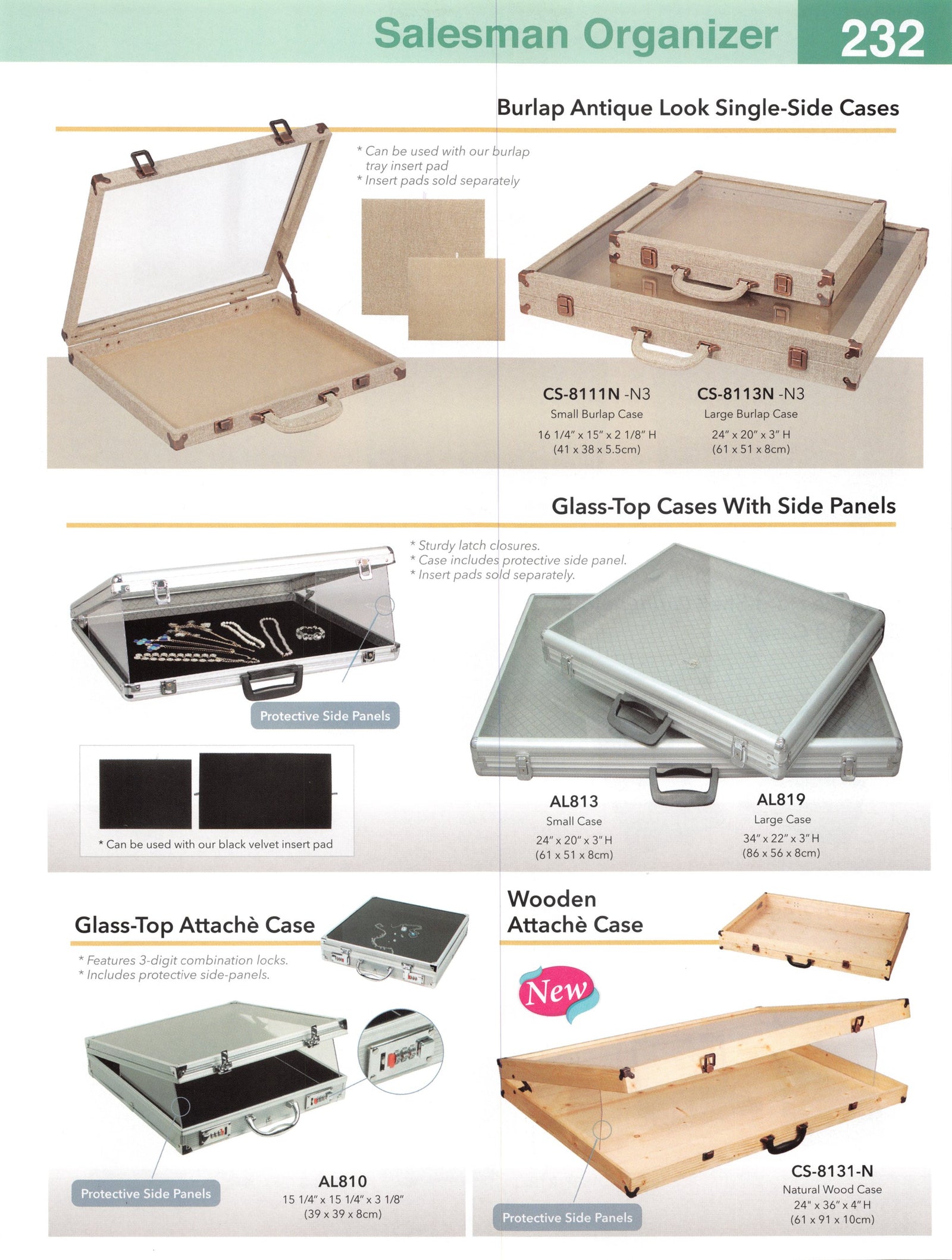 Catalog page — Glass-Top Cases With Side Panels
