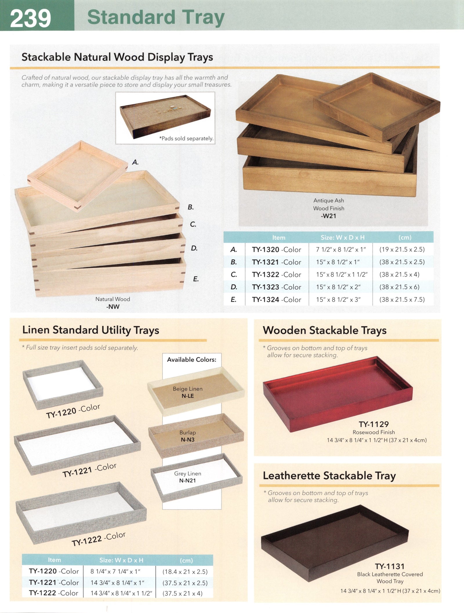 Catalog page — Leatherette Stackable Tray