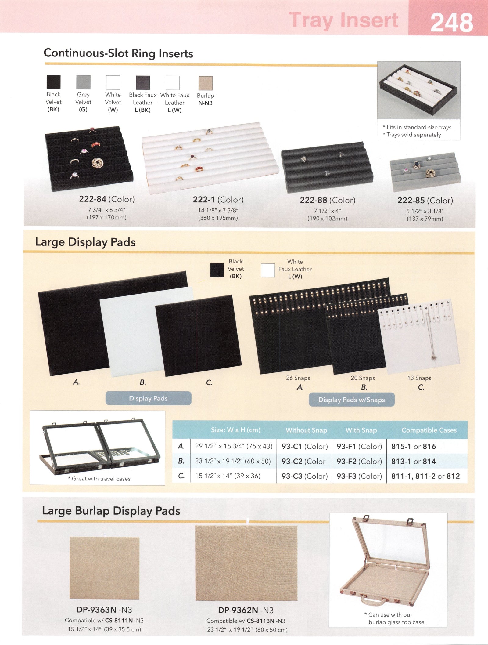Catalog page — Continuous-Slot Ring Inserts