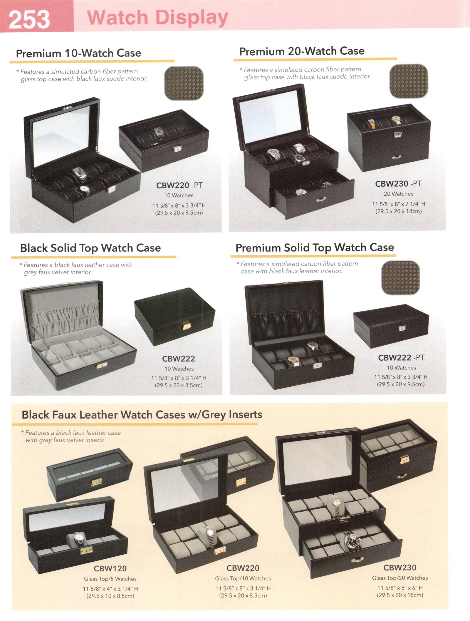 Catalog page — Premium Carbon Fiber Watch Cases