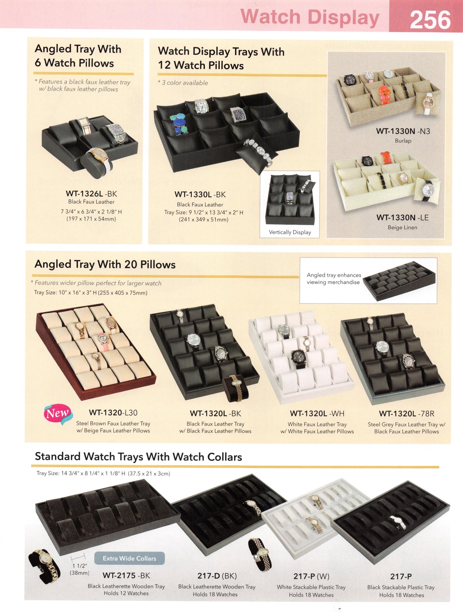 Catalog page — Standard Watch Trays With Watch Collars