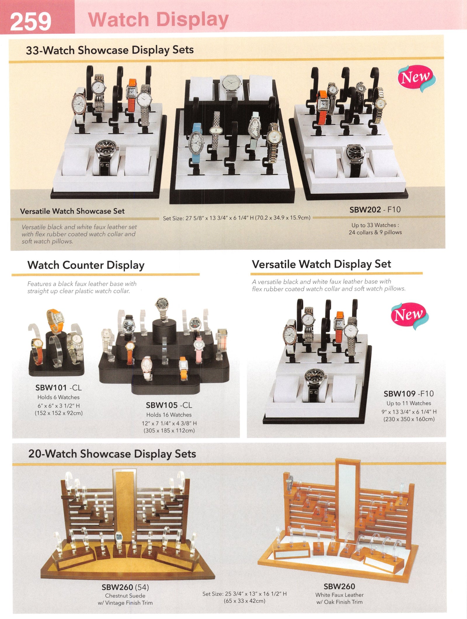 Catalog page — 20-Watch Showcase Display Sets