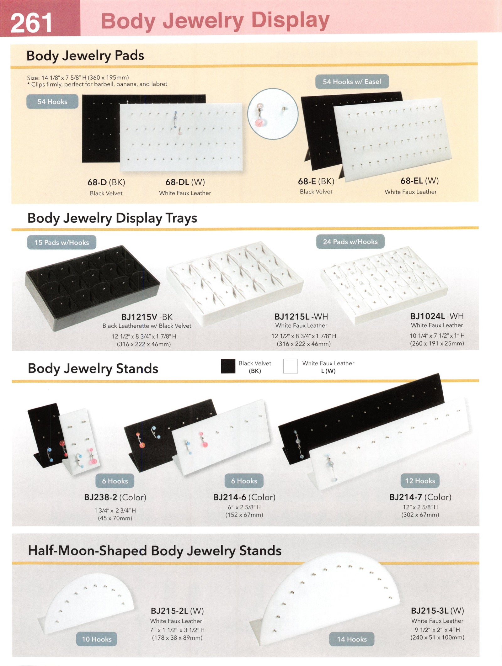 Catalog page — Body Jewelry Pads