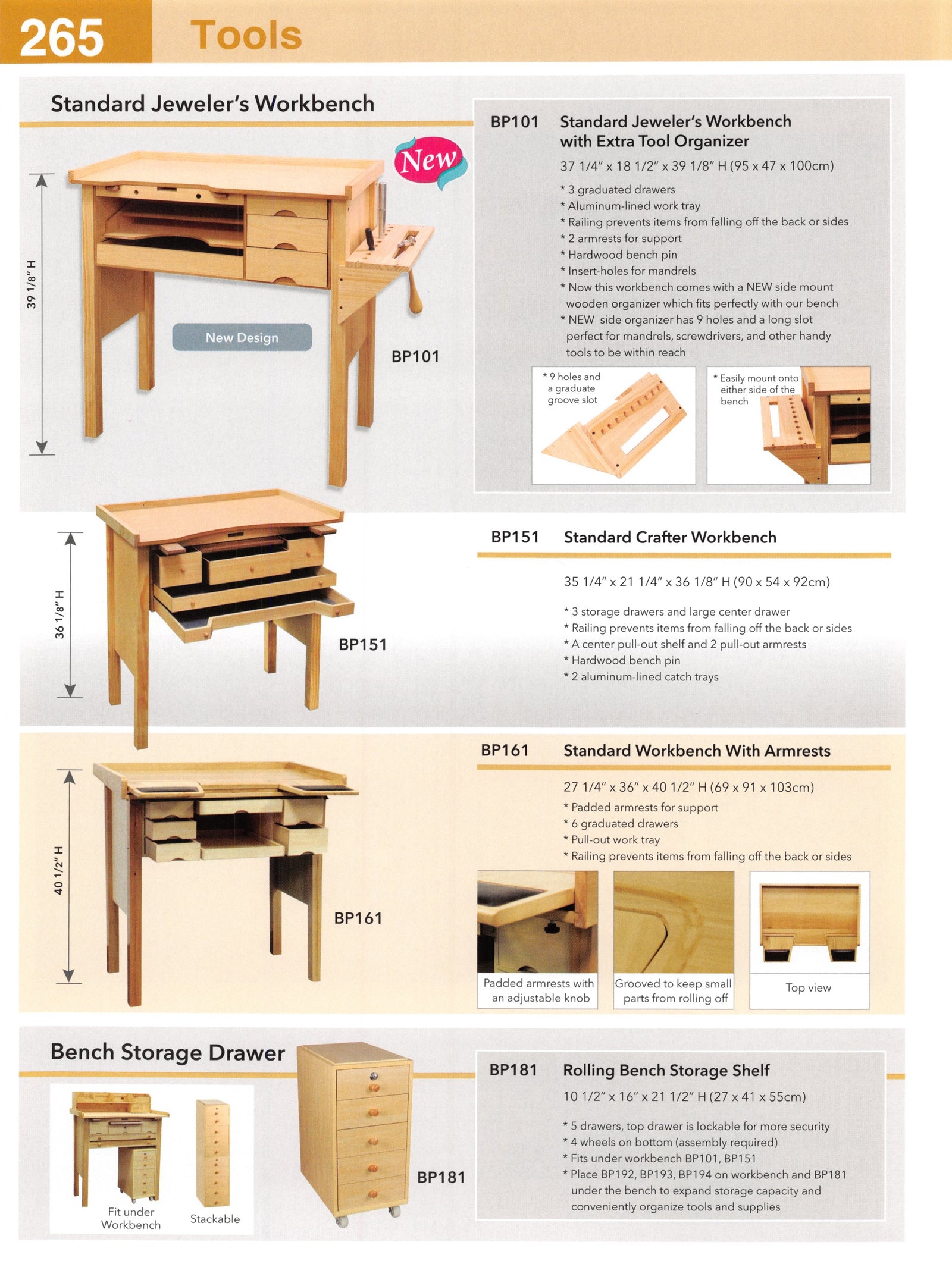 Catalog page — Standard Jeweler's Workbenches
