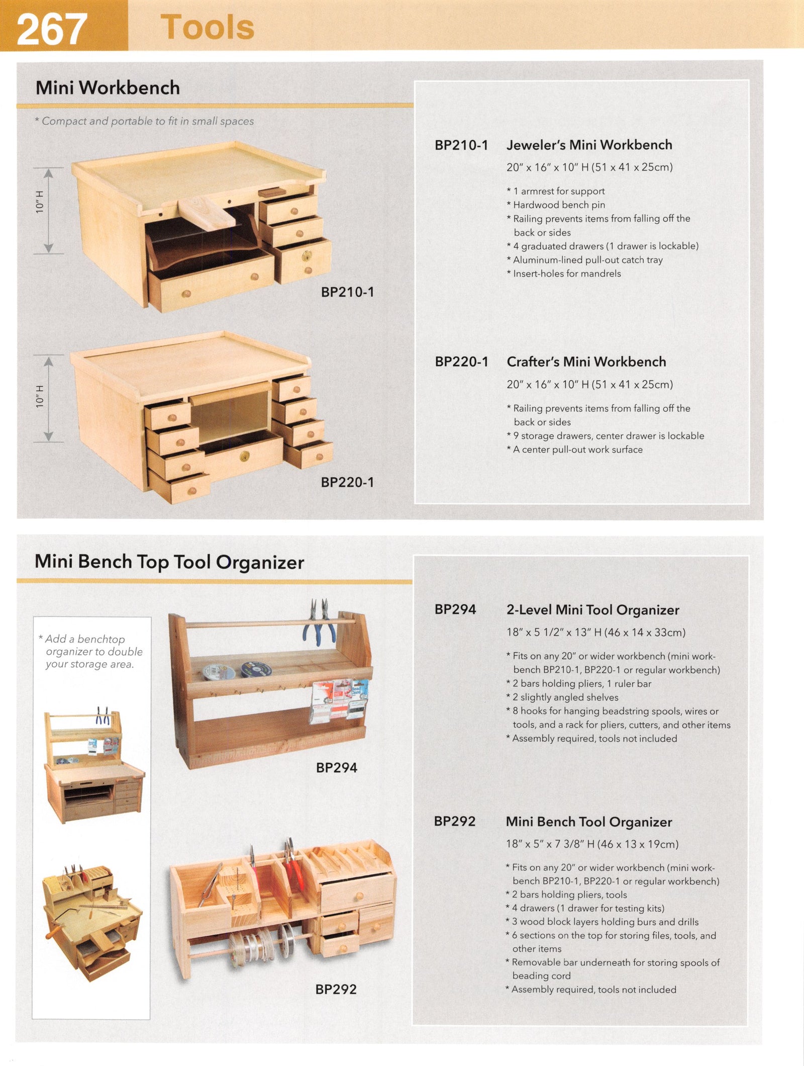 Catalog page — Mini Workbenches