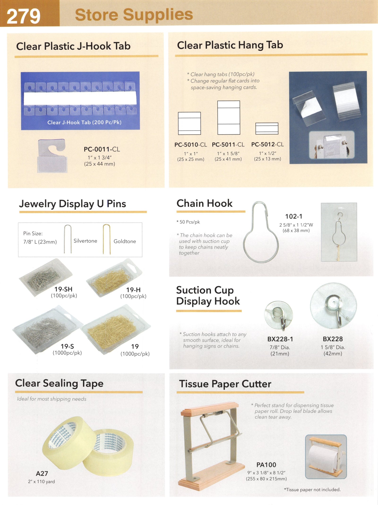 Catalog page — Jewelry Display U Pins