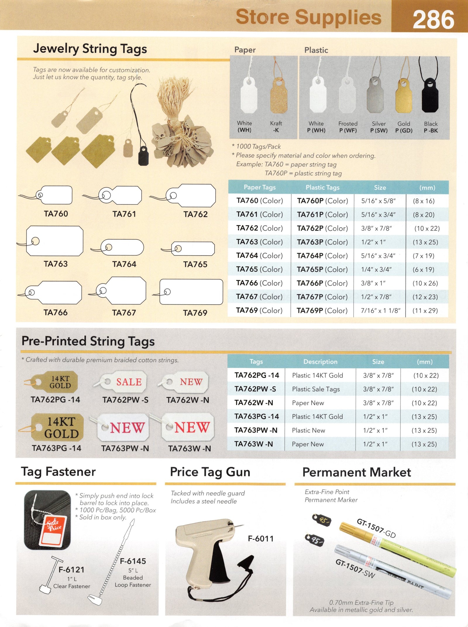 Catalog page — Jewelry String Tags