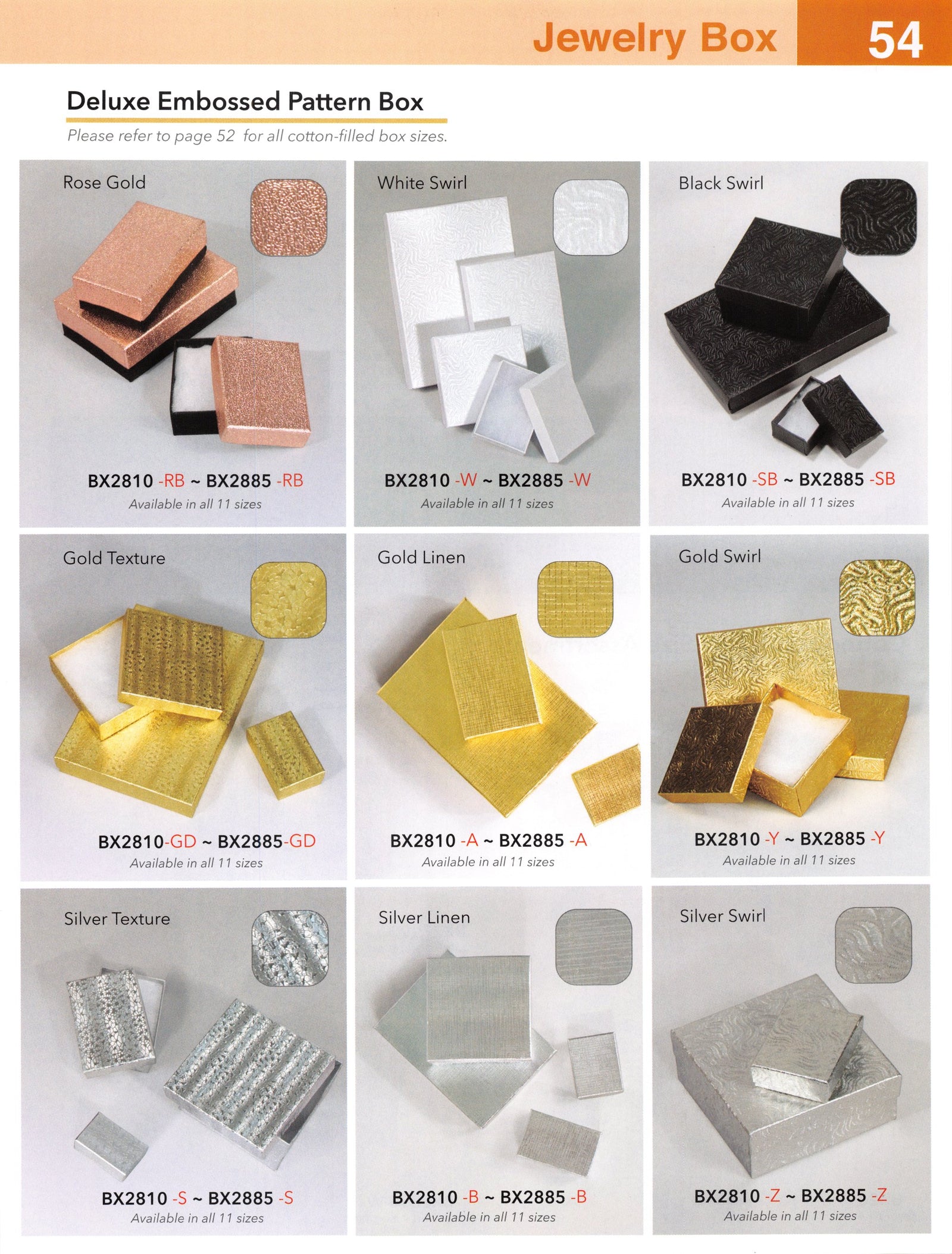 Catalog page — Deluxe Embossed Cotton-Filled