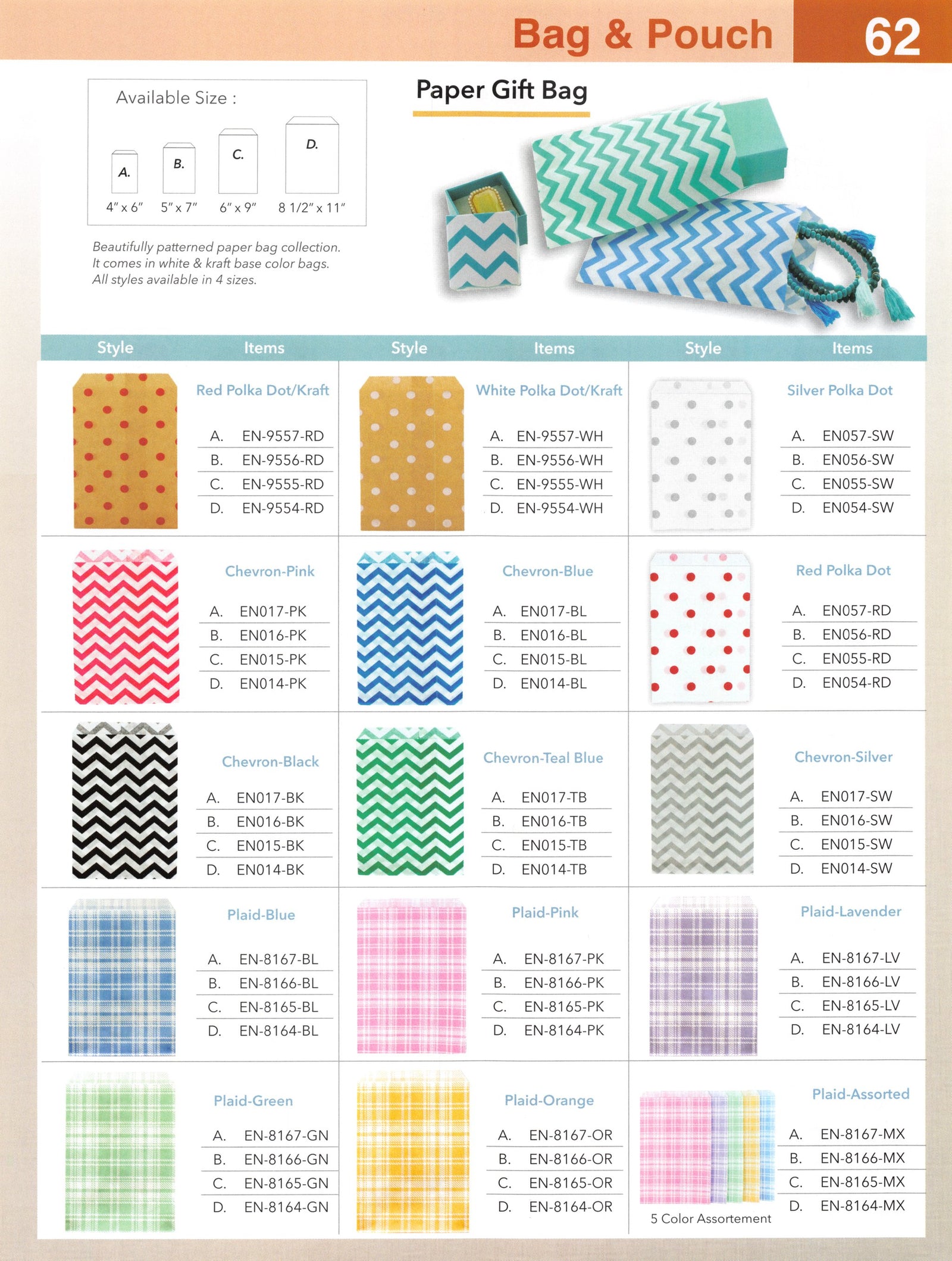 Catalog page — Chevron Paper Gift Bags