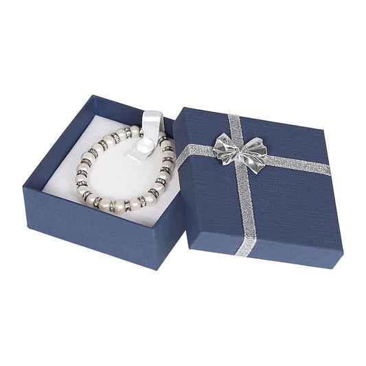 Bangle (Snap) Box - Bow-Tie - Blue Linen