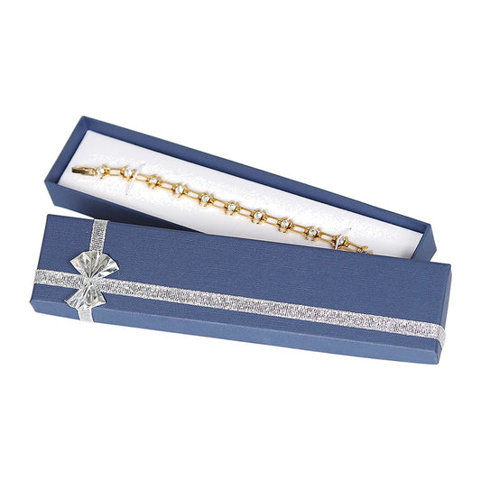 Bracelet/Watch Box - Bow-Tie - Blue Linen