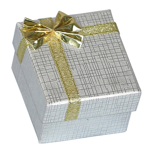 Bangle Box - Bow-Tie - Silver Linen