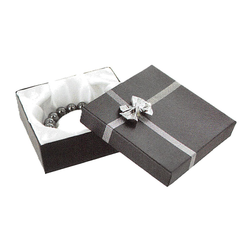 Ring Box - Bow-Tie - Shimmer Black / White