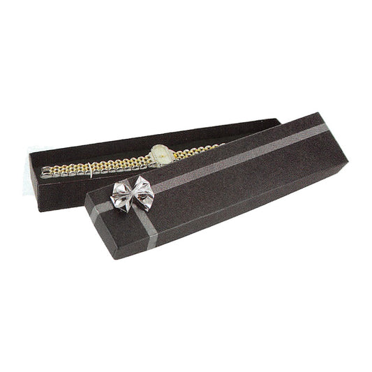 Bracelet/Watch Box - Bow-Tie - Shimmer Black / Black