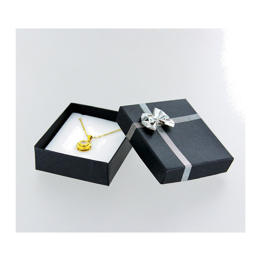 Pendant/Earring Box - Bow-Tie - Shimmer Black / White